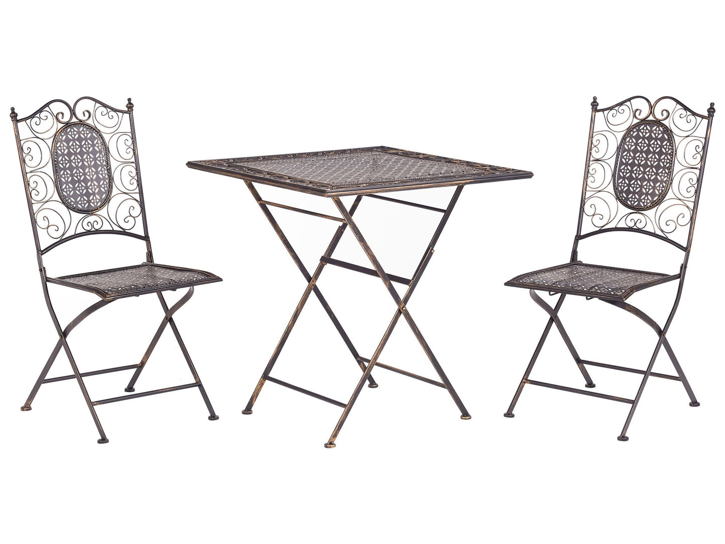 Bistro Set klappbar BORMIO Metall Schwarz