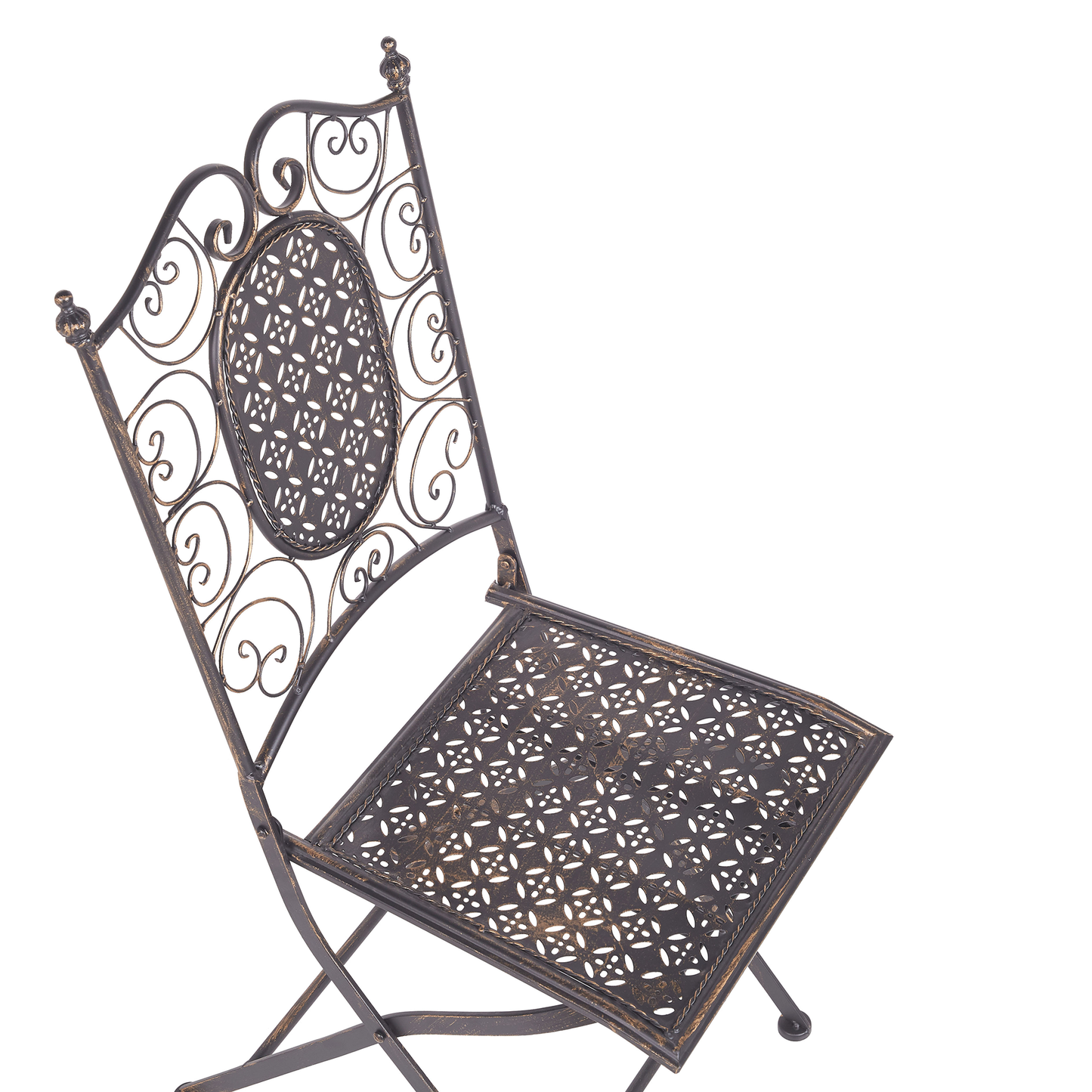 Bistro Set klappbar BORMIO Metall Schwarz