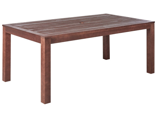 Gartentisch TUSCANIA 180 cm 100 cm Eukalyptusholz Dunkelbraun