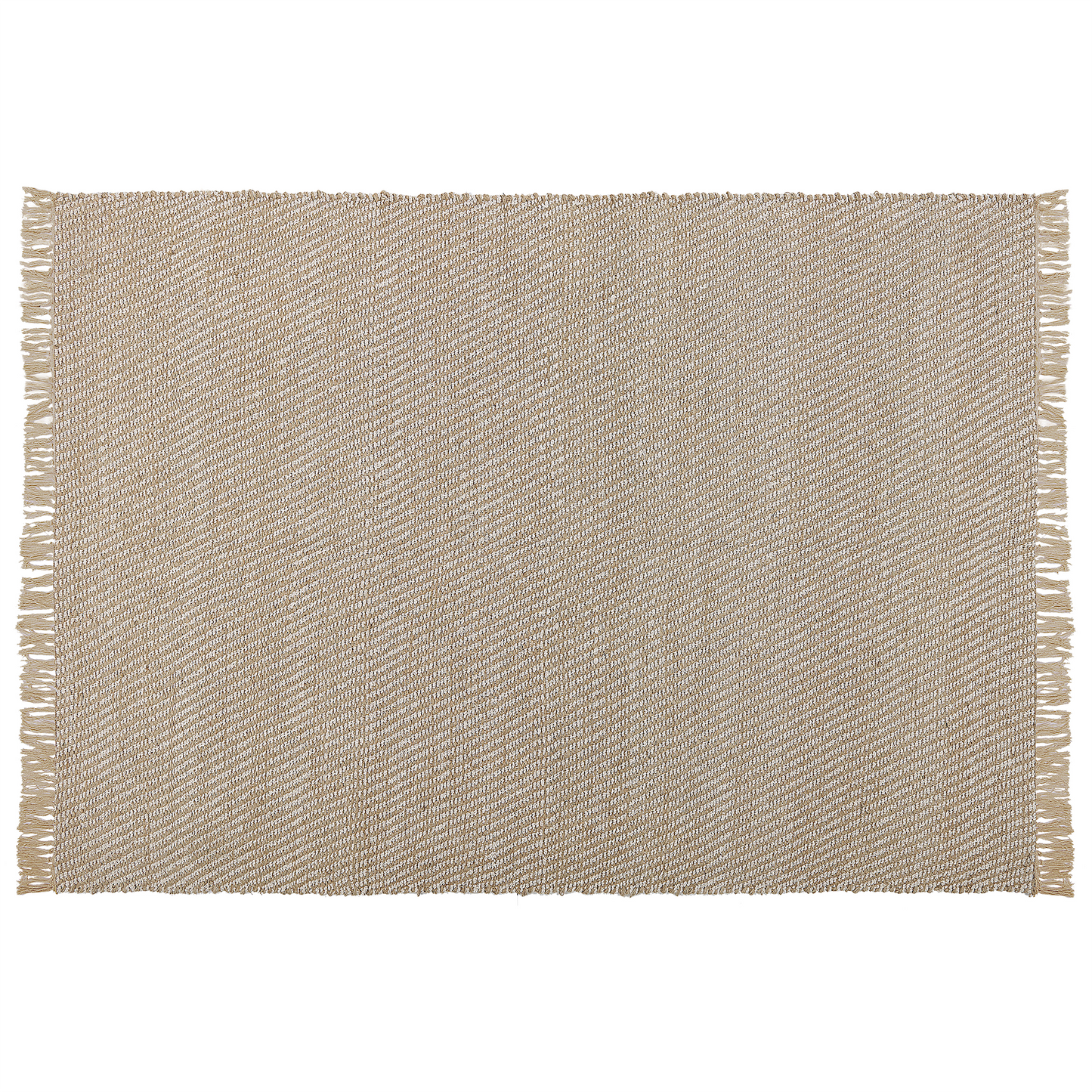 Teppich beige 140 x 200 cm Streifenmuster Kurzflor zweiseitig ALADAG