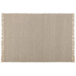 Teppich beige 140 x 200 cm Streifenmuster Kurzflor zweiseitig ALADAG