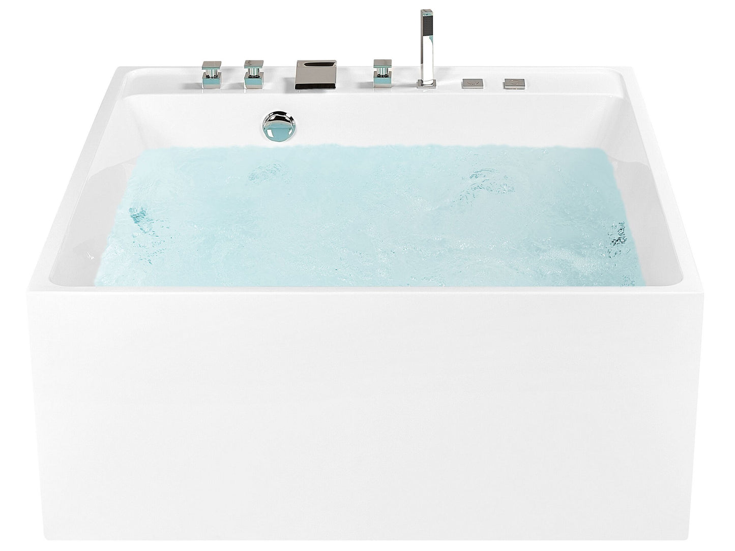 Whirlpool Badewanne freistehend weiss quadratisch 130 x 130 cm TAHUA