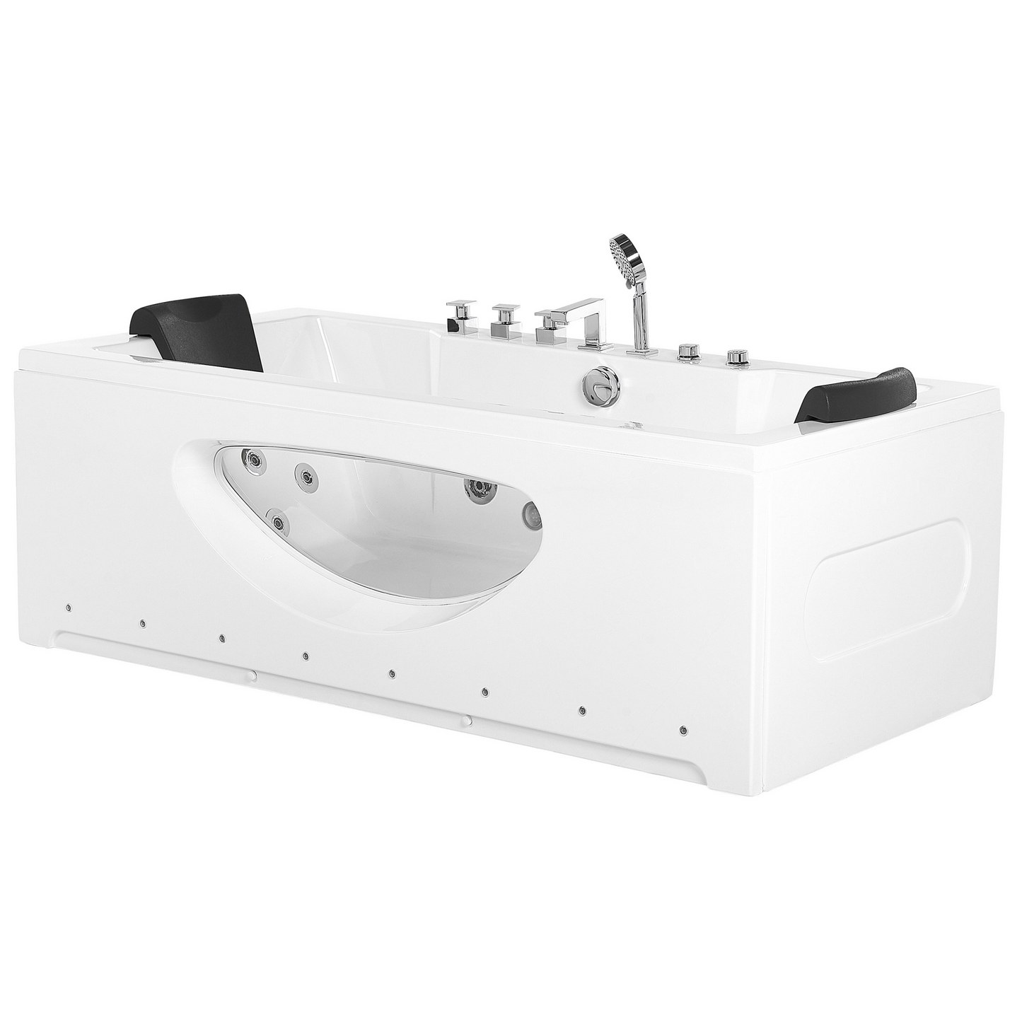 Whirlpool Badewanne weiss rechteckig mit LED 180 x 80 cm HAWES