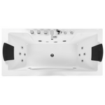 Whirlpool Badewanne weiss rechteckig mit LED 180 x 80 cm HAWES