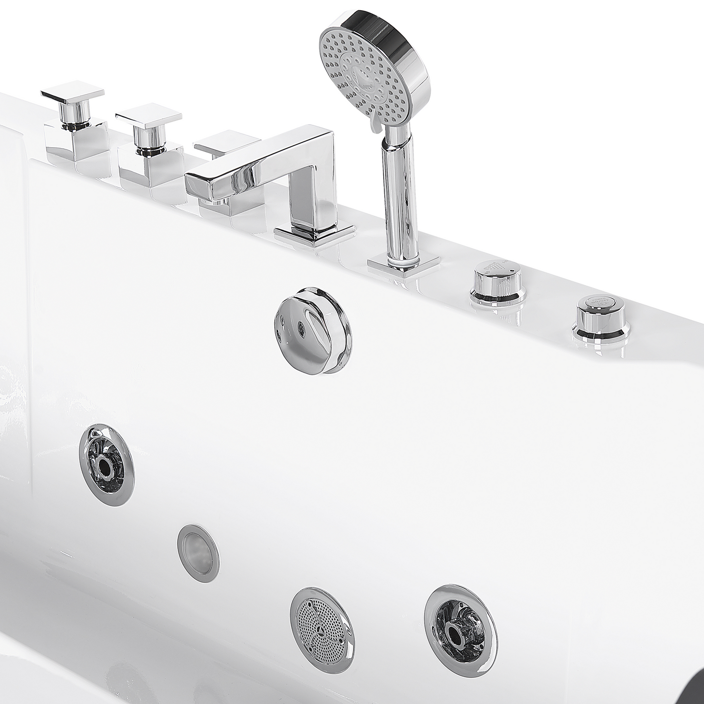 Whirlpool Badewanne weiss rechteckig mit LED 180 x 80 cm HAWES