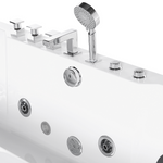 Whirlpool Badewanne weiss rechteckig mit LED 180 x 80 cm HAWES