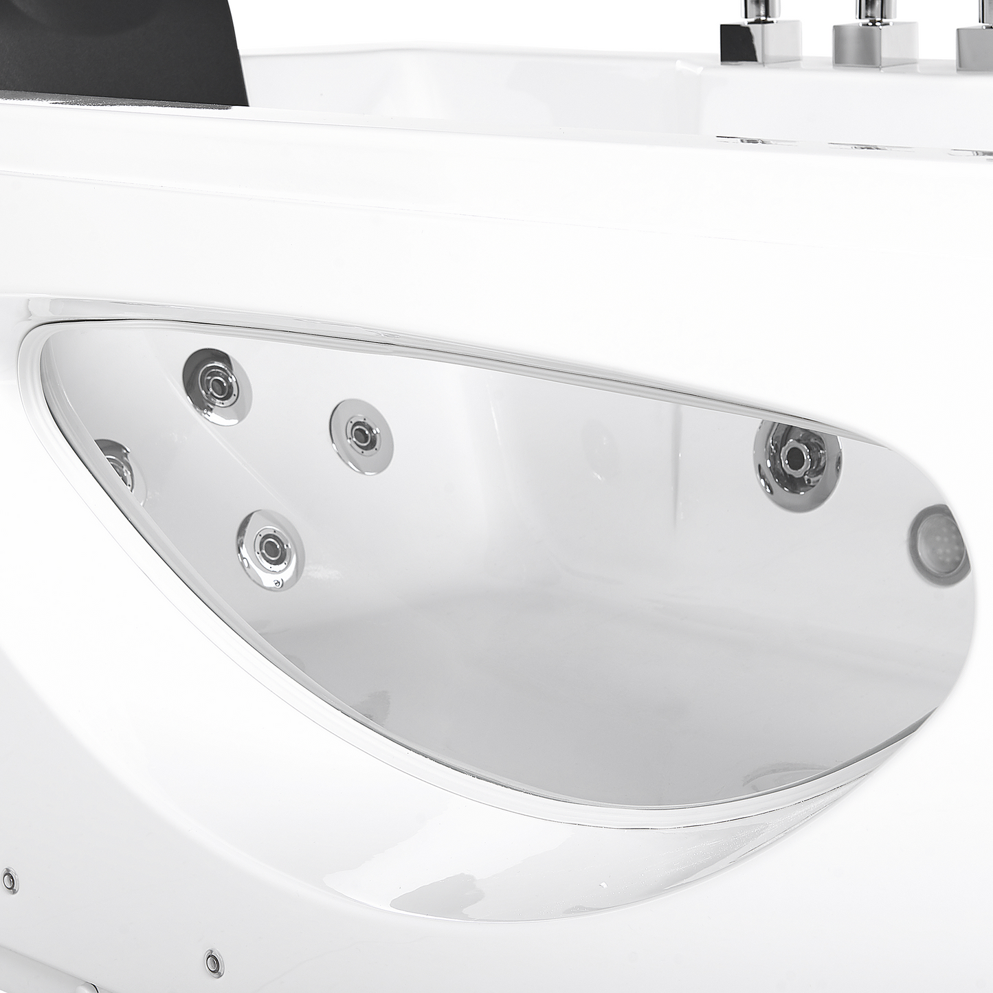 Whirlpool Badewanne weiss rechteckig mit LED 180 x 80 cm HAWES