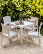 Gartenstuhl 4er Set FOSSANO Kunststoff Weiss