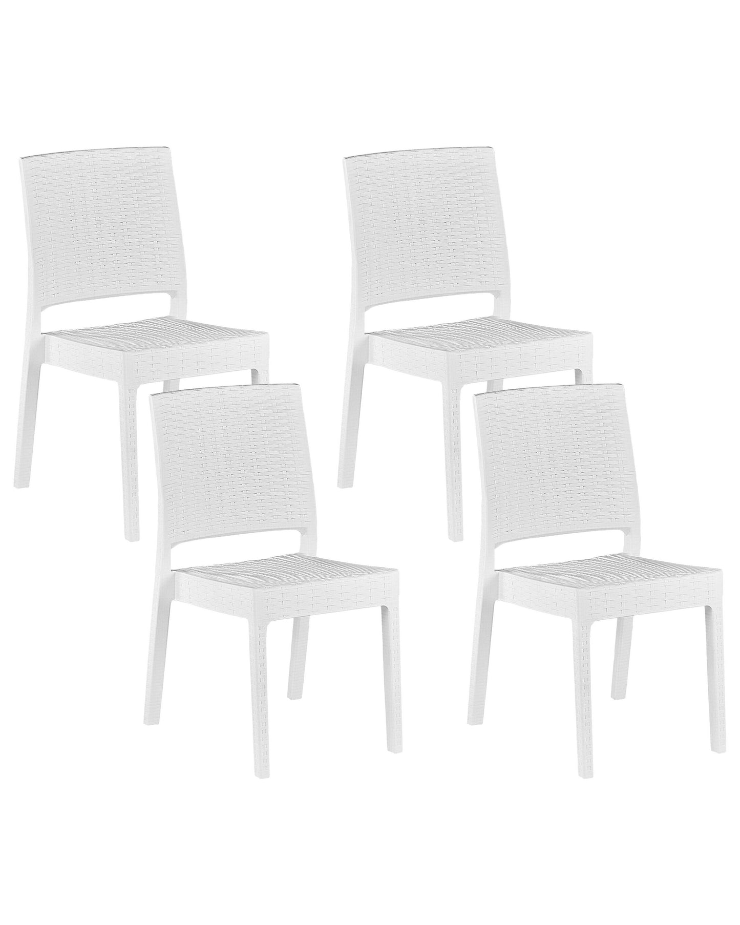 Gartenstuhl 4er Set FOSSANO Kunststoff Weiss