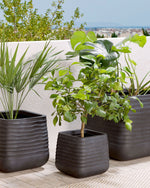 Blumenkübel PARIKIA Kunststoff 28 cm Schwarz