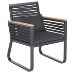 Gartenmöbel Set 4-Sitzer CANETTO inkl. Kissen Metall Schwarz