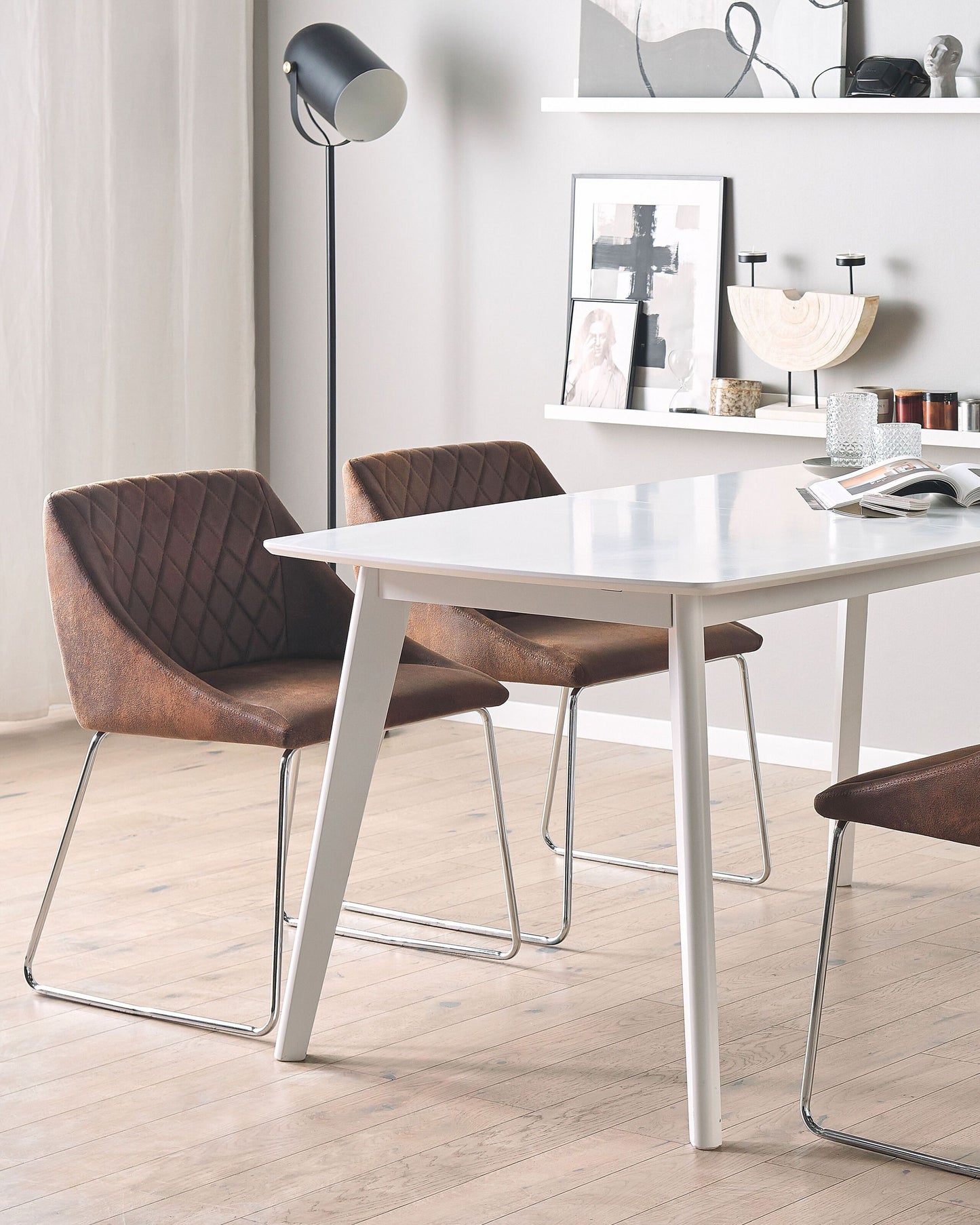 Esszimmerstuhl 2er Set ARCATA Kunstleder Dunkelbraun