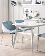 Esszimmerstuhl 2er Set ARCATA Samtstoff Hellblau