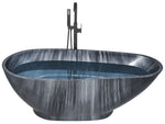 Badewanne freistehend schwarz Marmor Optik 170 x 80 cm RIOJA