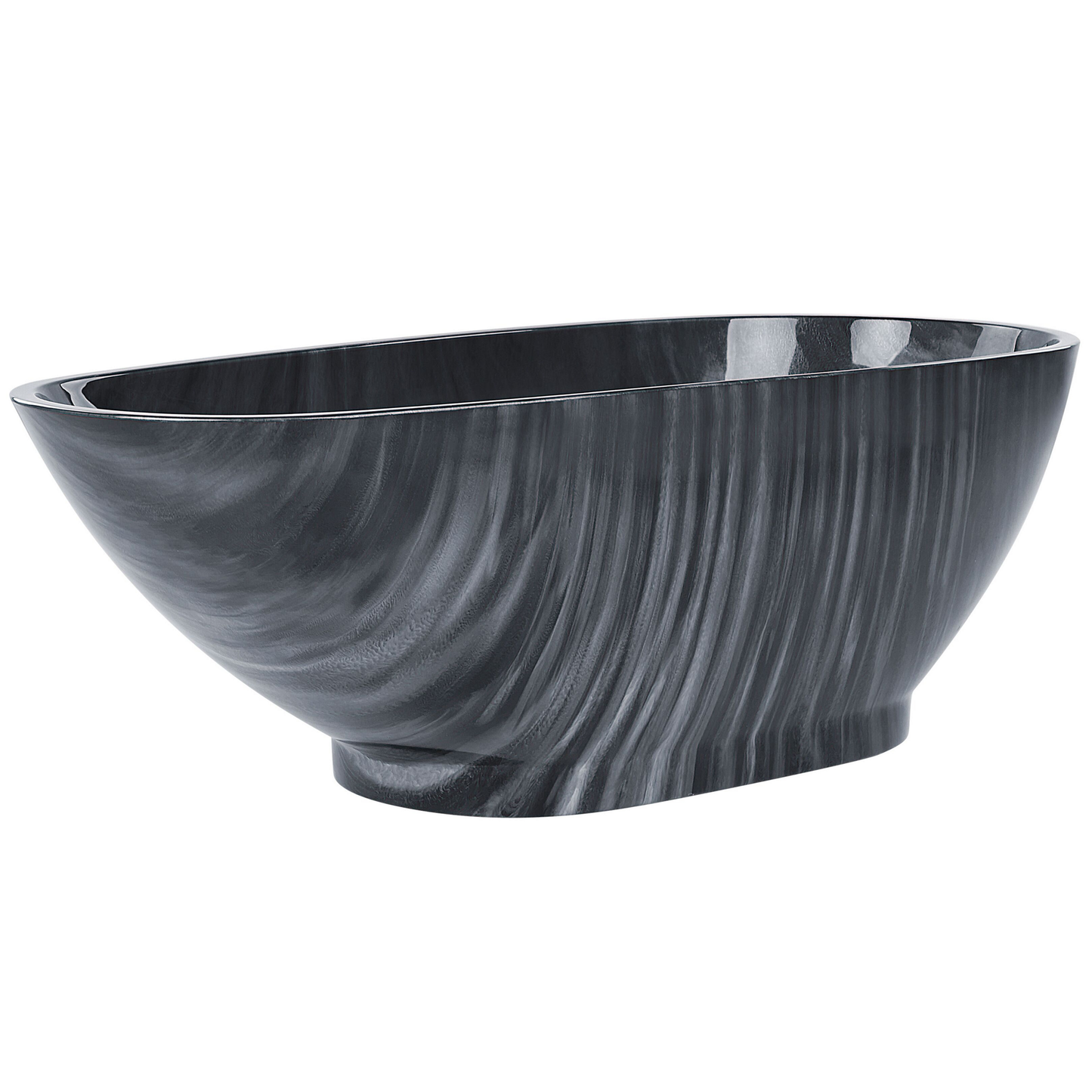 Badewanne freistehend schwarz Marmor Optik 170 x 80 cm RIOJA