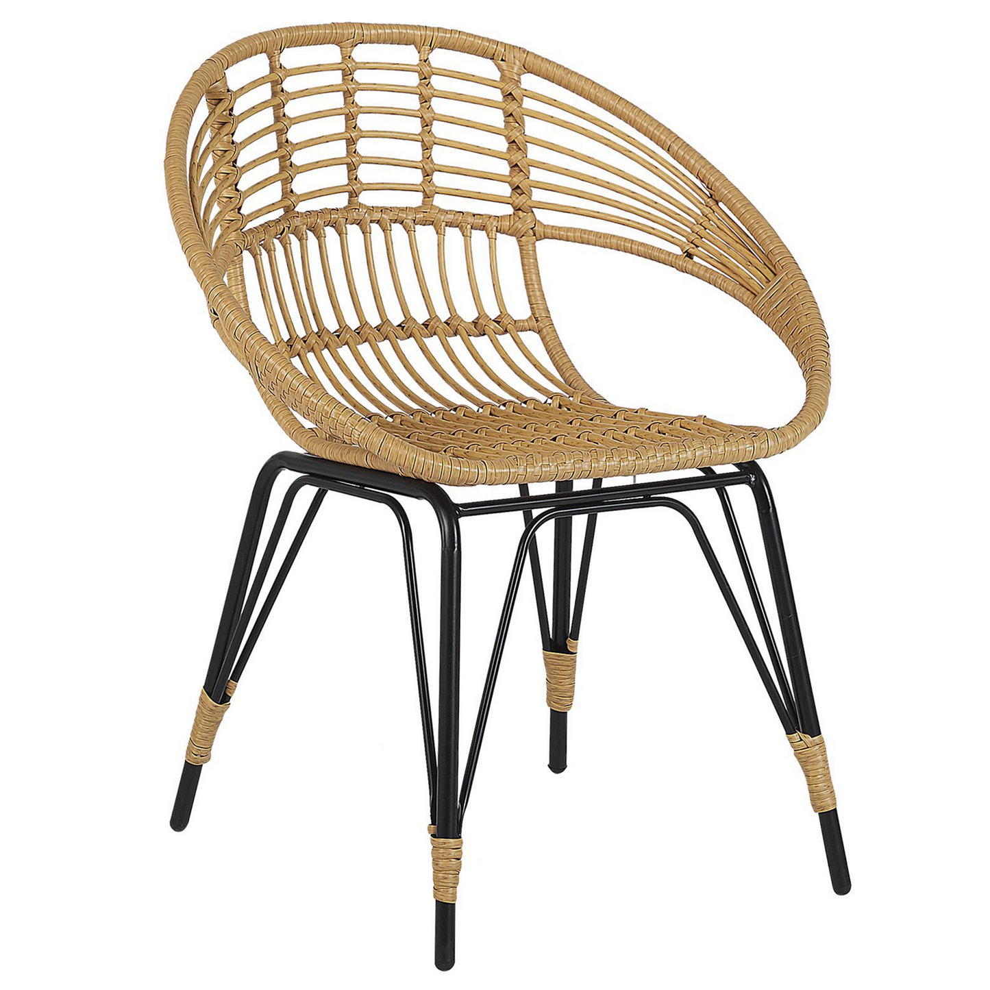 Bistro Set inkl. Kissen PELLARO Polyrattan Schwarz