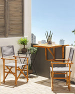 Gartenstuhl 2er Set CINE Akazienholz Grau