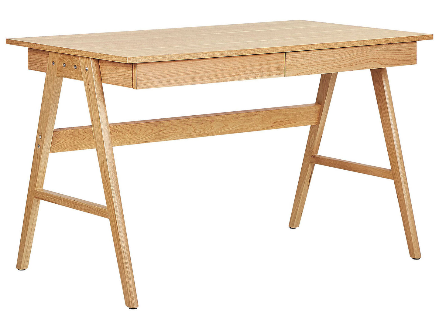 Schreibtisch heller Holzfarbton 120 x 70 cm 2 Schubladen SHESLAY