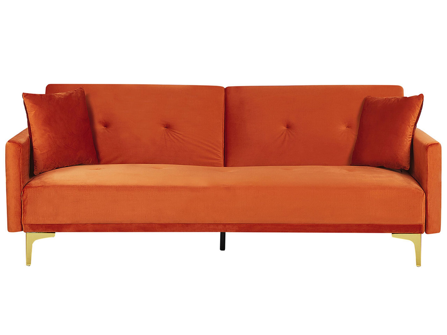 3-Sitzer Schlafsofa Samtstoff orange / gold LUCAN