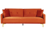 3-Sitzer Schlafsofa Samtstoff orange / gold LUCAN