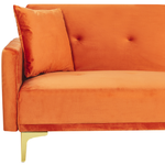 3-Sitzer Schlafsofa Samtstoff orange / gold LUCAN
