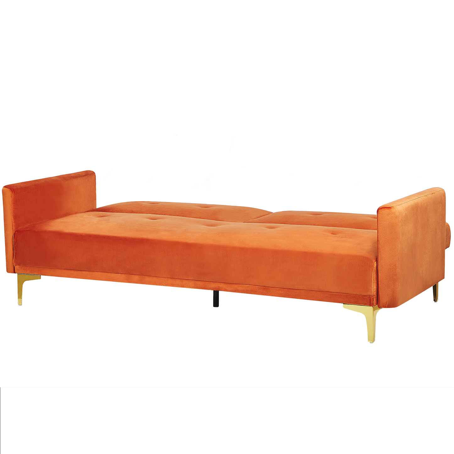 3-Sitzer Schlafsofa Samtstoff orange / gold LUCAN