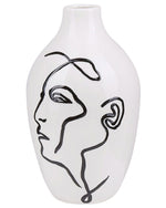 Blumenvase HELIKE Steinzeug 23 cm Weiss