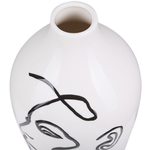 Blumenvase HELIKE Steinzeug 23 cm Weiss