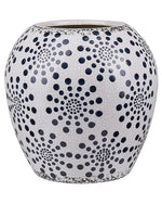 Blumenvase MILETOS Steinzeug 19 cm Weiss