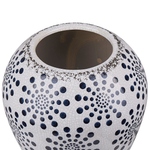 Blumenvase MILETOS Steinzeug 19 cm Weiss