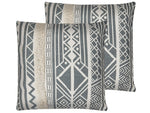 Dekokissen 2er Set LAURUS 45 x 45 cm Grau Geometrisches Muster