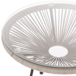 Bistro Set ACAPULCO II Polyrattan Hellgrau