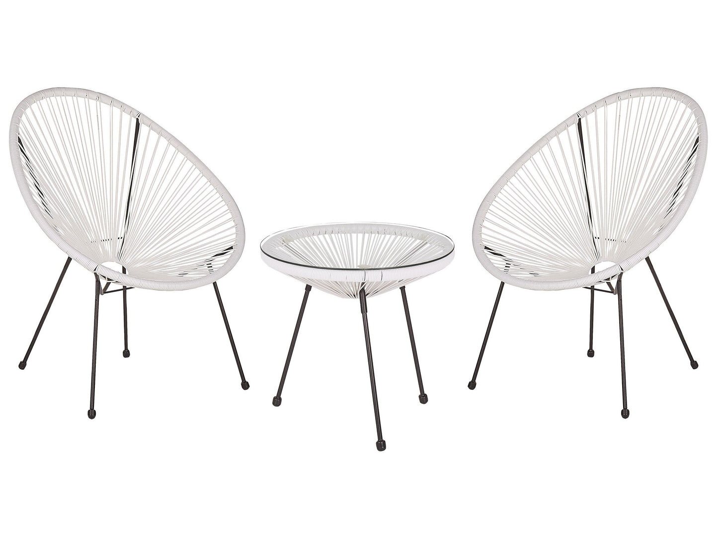 Bistro Set ACAPULCO II Polyrattan Weiss