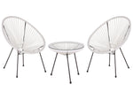 Bistro Set ACAPULCO II Polyrattan Weiss