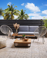 Gartenstuhl 2er Set ACAPULCO II Polyrattan Hellgrau