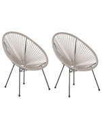 Gartenstuhl 2er Set ACAPULCO II Polyrattan Hellgrau