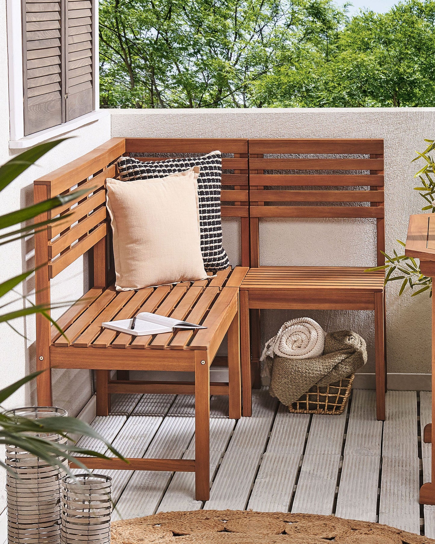 Garten-Eckmodul TREIA Akazienholz Braun