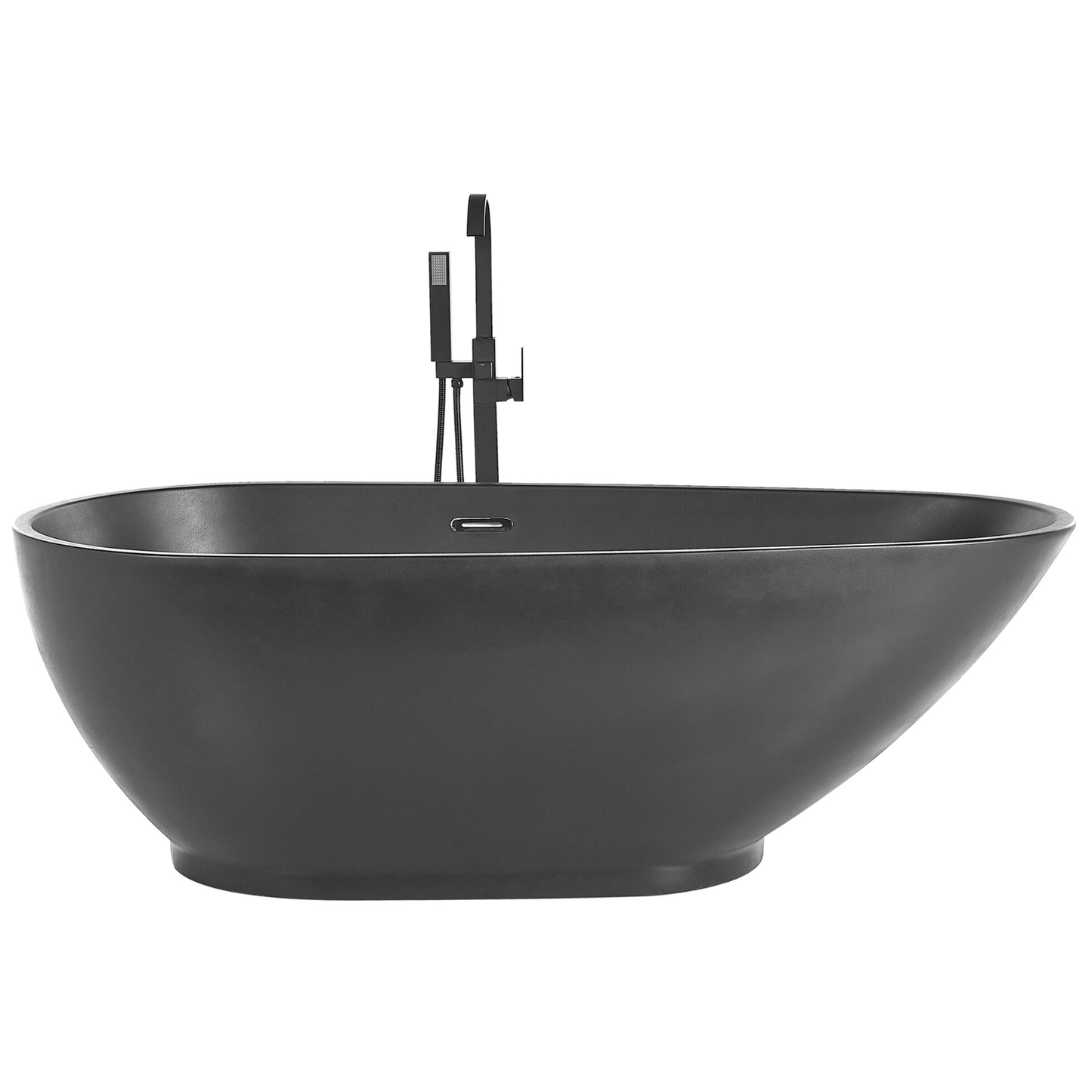 Badewanne freistehend matt schwarz 173 x 82 cm GUIANA