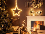 Outdoor Weihnachtsbeleuchtung LED silber Rentier mit Schlitten 41 cm ENODAK