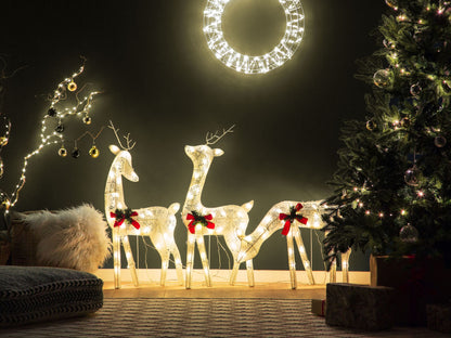 Outdoor Weihnachtsbeleuchtung LED weiss Rentiere 92 cm ANGELI