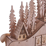 Adventskalender LED Pappelholz hellbraun Schlittenform IMPALA