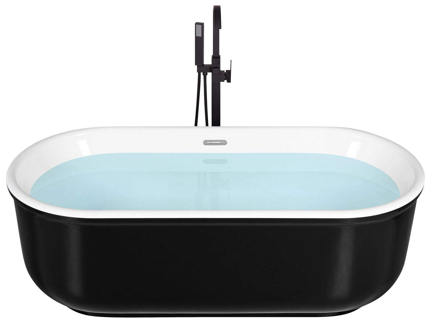 Badewanne freistehend schwarz oval 170 x 80 cm PINEL