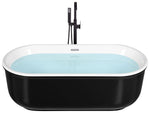 Badewanne freistehend schwarz oval 170 x 80 cm PINEL