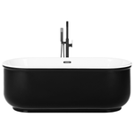 Badewanne freistehend schwarz oval 170 x 80 cm PINEL
