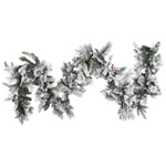 Weihnachtsgirlande weiss mit LED-Beleuchtung Schnee bedeckt 270 cm WHITEHORN