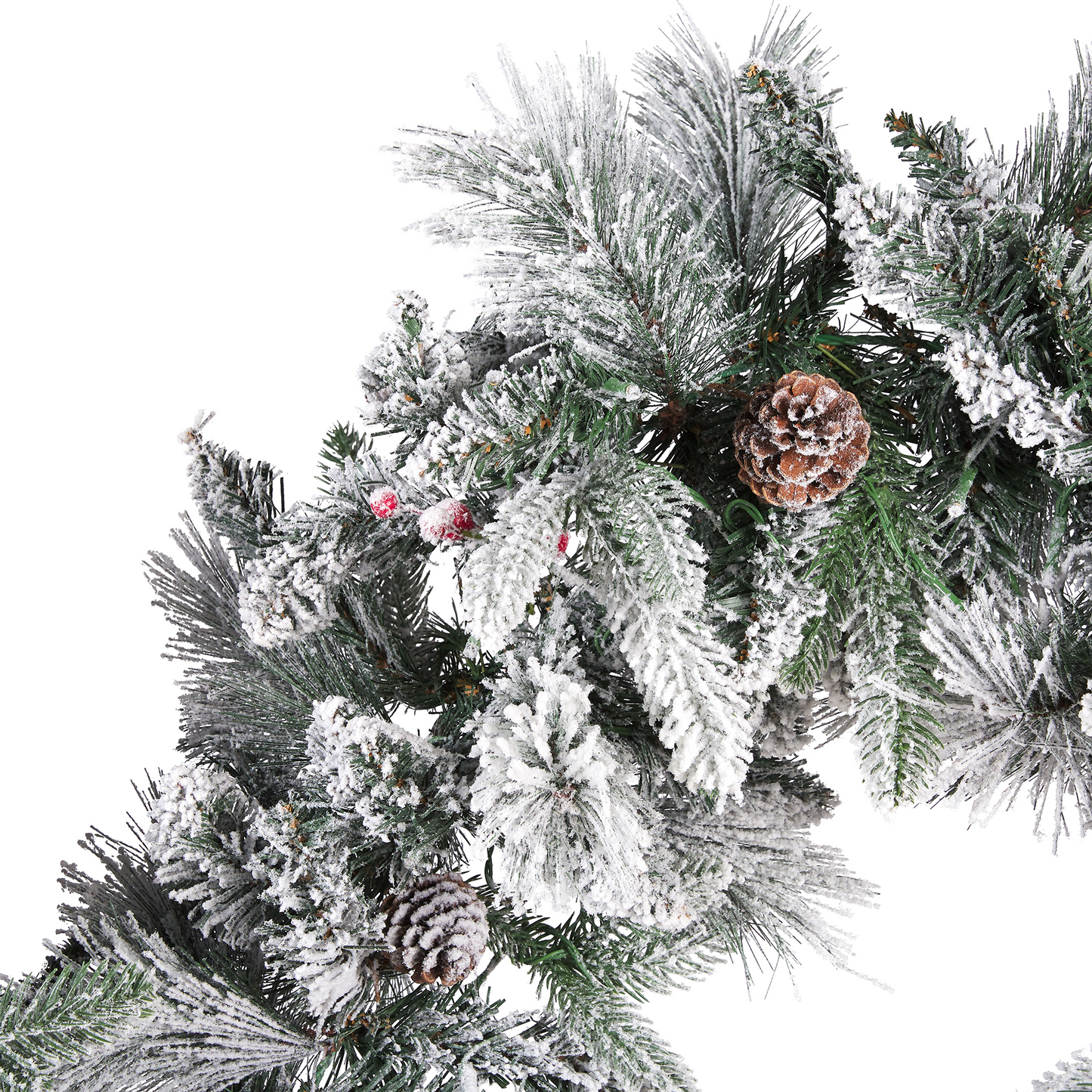 Weihnachtsgirlande weiss mit LED-Beleuchtung Schnee bedeckt 270 cm WHITEHORN