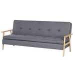 3-Sitzer Schlafsofa Stoff grau / heller Holzfarbton TJORN