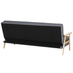 3-Sitzer Schlafsofa Stoff grau / heller Holzfarbton TJORN