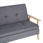 3-Sitzer Schlafsofa Stoff grau / heller Holzfarbton TJORN