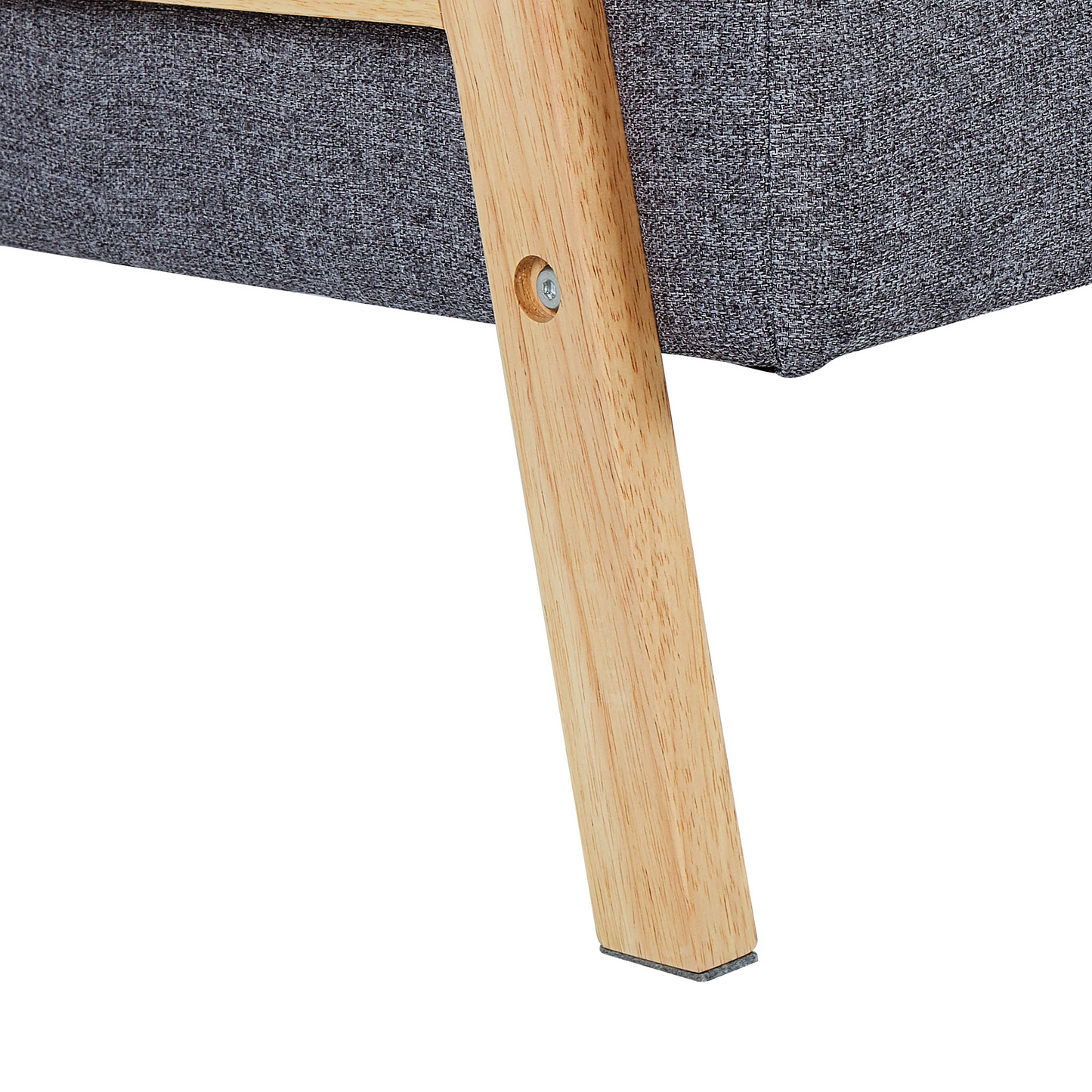 3-Sitzer Schlafsofa Stoff grau / heller Holzfarbton TJORN